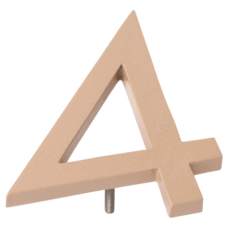 l 4 pi 5 po x Numéro de maison à fixation flottante, 4, Taupe
