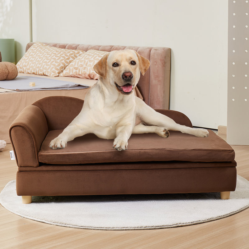 Frediano Velvet Pet Bed, Brown