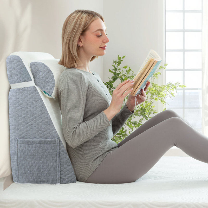 Wedge Pillow-Light Gray, Light Gray