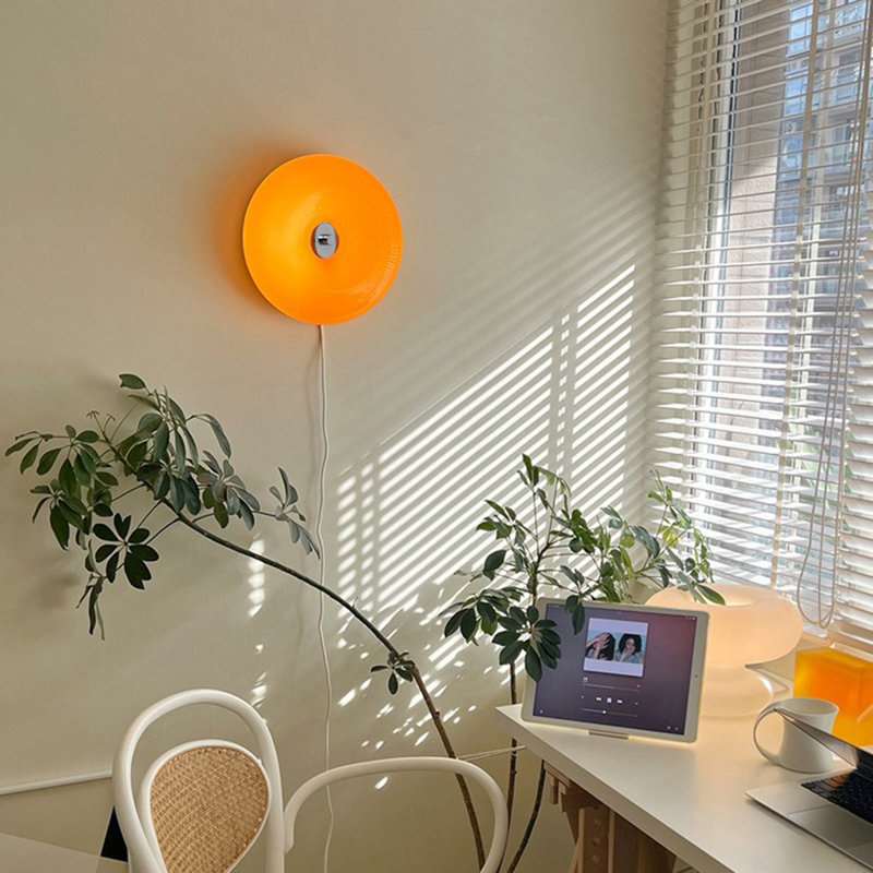 Orange Citrus Circle Lamp
