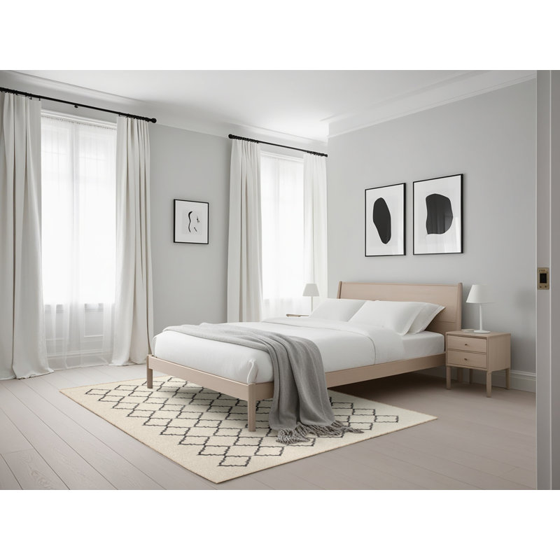 Surface beige contemporaine tapis, Rectangle 5 pi x 7 pi