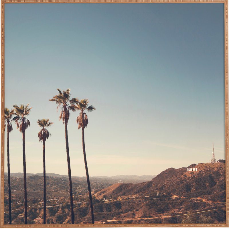 « hollywood hills », reproduction de photo, H 30 po x l 30 po x P 1 po, Cadre satiné