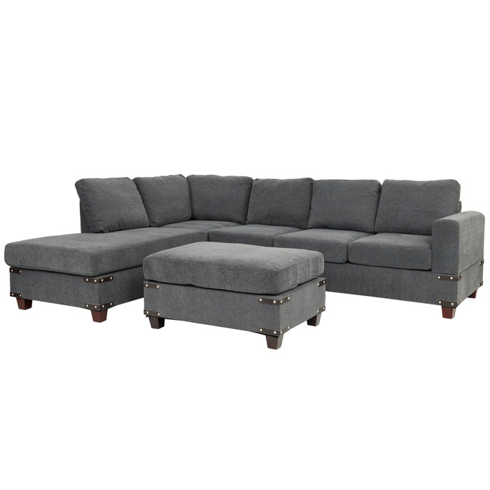 Winston Porter Saari 3 - Piece Upholstered Sectional & Reviews | Wayfair