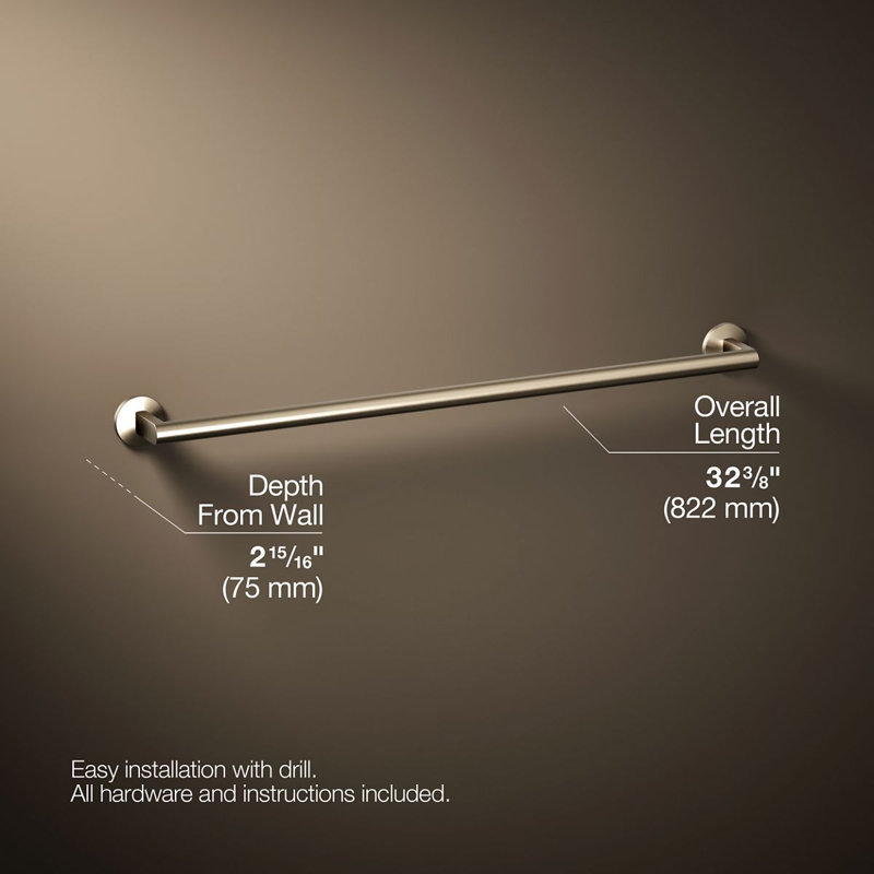 Components Towel Bar, 30"W, Vibrant Brushed Bronze