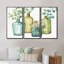 «Mixed Botanical Green Leaves» - Ensemble d'art mural sur toile encadré de campagne-72043504-72044235
