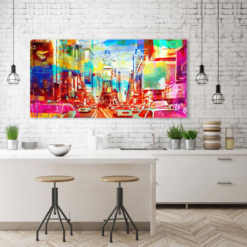 Times Square by Eric Chestier - Wrapped Canvas Print, 35cm H x 70cm W x 4cm D
