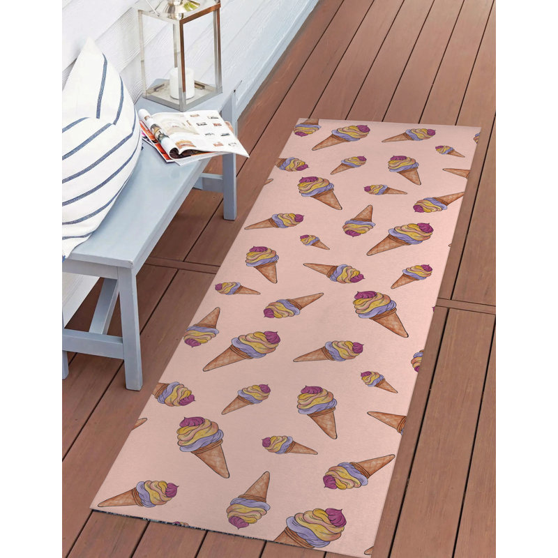 Summer Ice Cream Outdoor Rug, Runner 2'6" x 8'