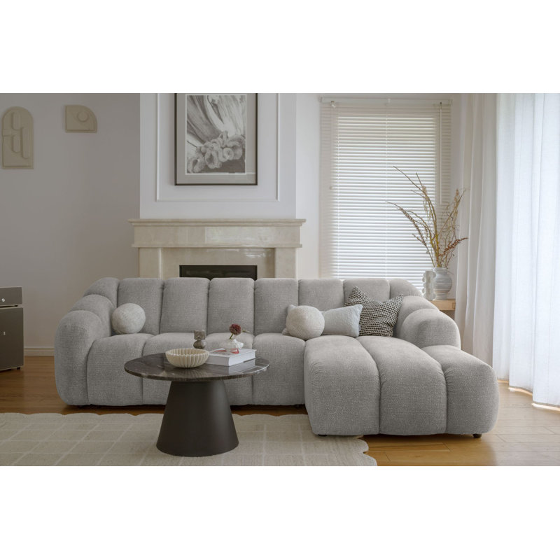 Shell Corner Sofa , Light Grey, 4, Right Hand Facing