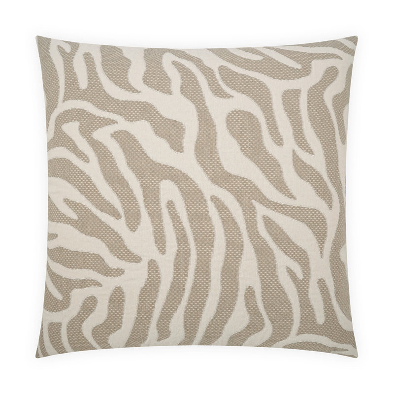 Caicedo Throw Pillow, Square 20", Gray/Beige