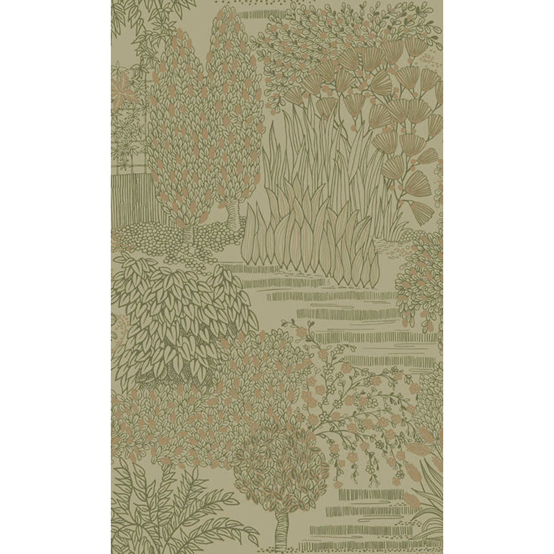 Rouleau de papier peint botanique L 33 pi x l 21 po Galeri, Kaki