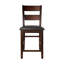 De 2 chaises à hauteur de comptoir, finition en bois de cerisier, siège rembourré en similicuir, chaise de salle à manger 2 pièces de style chic, finition bois, classique