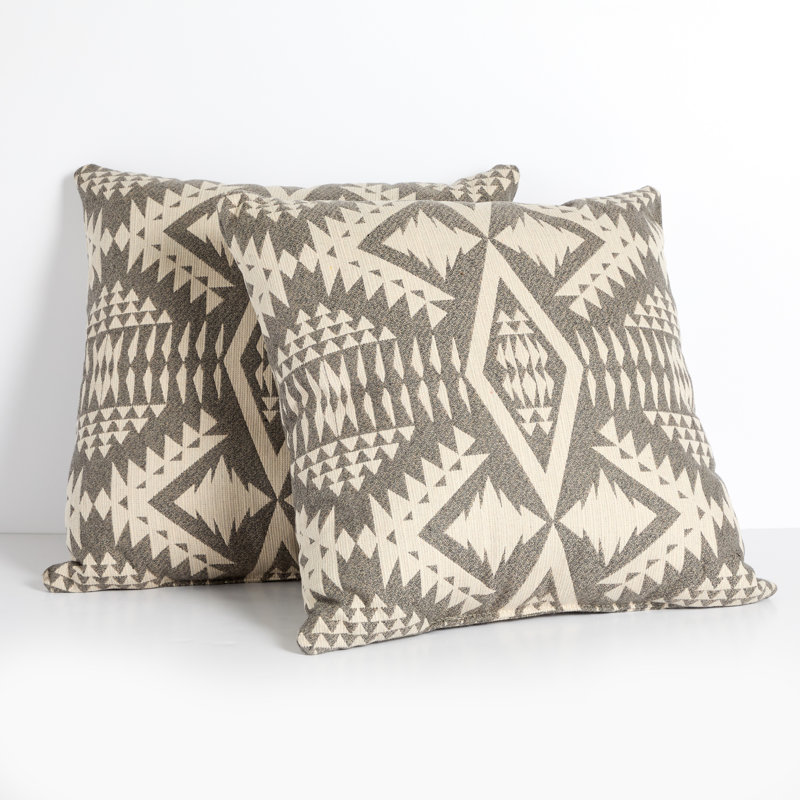 Coussin Sunbrella, H 24 po x l 24 po, Grey/Tan