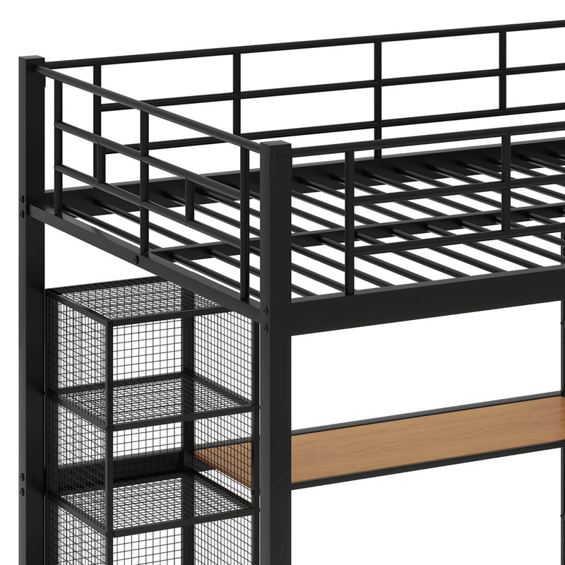 Lit mezzanine double Eilonwy Kids, Noir / brun