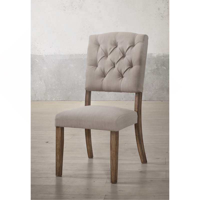 Bernard Light gray (with a subtle beige undertone) Linen & Weathered  Side Chair (Set Of 2), Oak