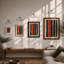 Vertical Stripes in Red Geometric - Framed Print-775479761-775479763
