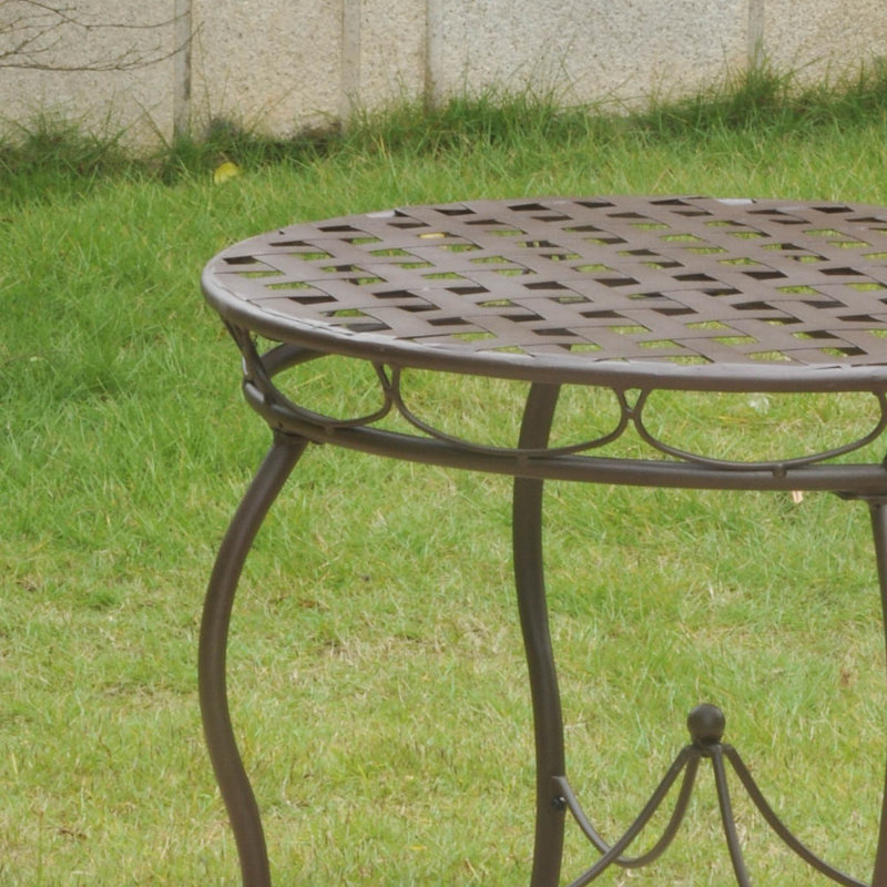 Arifa Round Metal Outdoor Bistro Table , 26'' in. W 26'' in. D