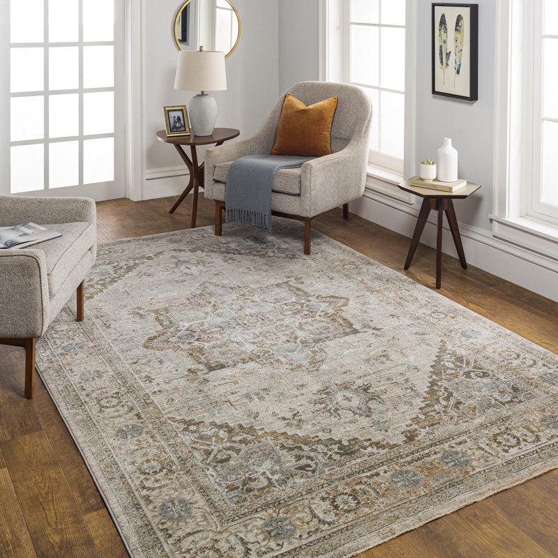 Tapis oriental brun / bleu Hoeft, Rectangle 8 pi x 10 pi