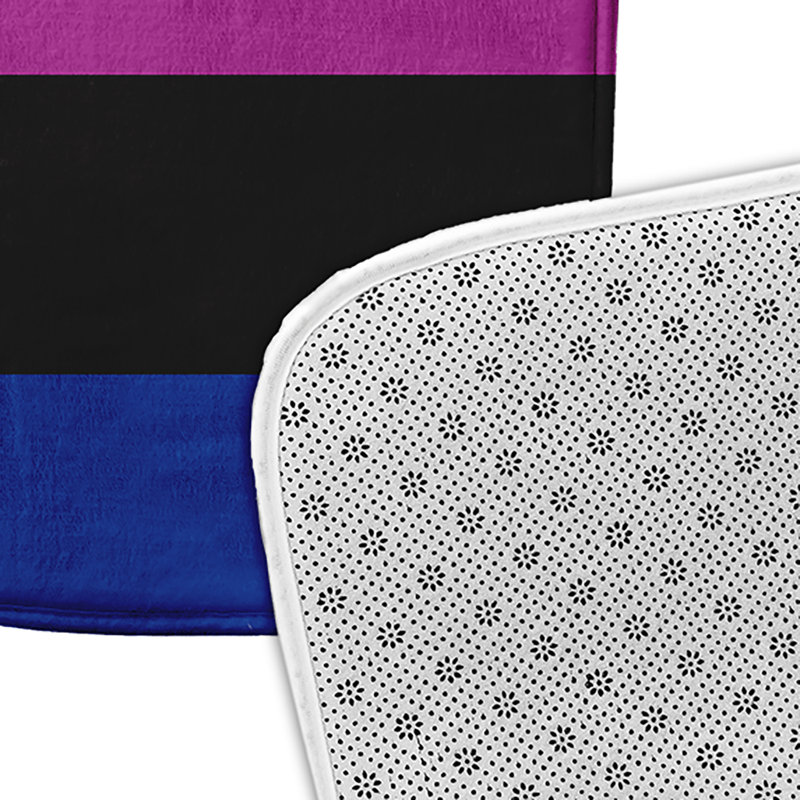 Tapis pour salle de bain Shelbey, Mauve / Noir