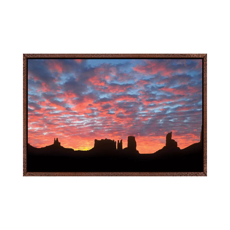 Monument Slhouette 1 Piece Wall Art on Canvas, 66.04cm H x 101.6cm W x 3.81cm D, Classic Brown Wood Framed