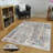 Phaedra Machine Made Power Loomed Polyester Area Rug in Gray/Ivory-740248139