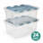 Sterilite 20 Qt Hinged Lid Storage Box, Plastic Container, Washed Blue, 24 Pack-123432603