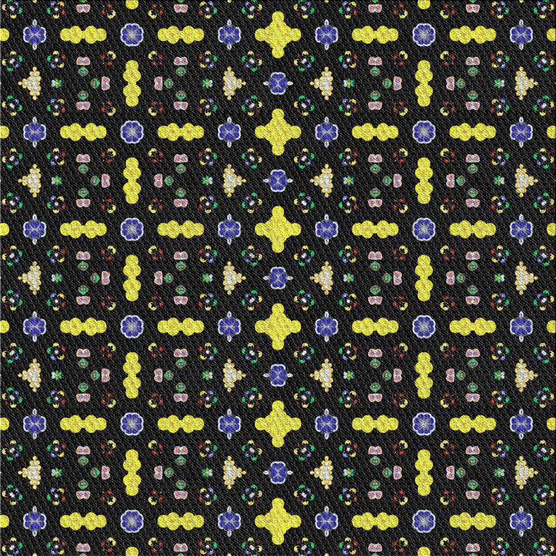 Tapis décoratif géométrique/jaune, Carré 8 pi