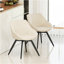 Ensemble de table basse ronde moderne en bois aggloméré de 29,53 po et de 2 chaises de salle à manger en polyuréthane, table de salle à manger à rayures et espace de rangement et chaises à pieds en métal noir, convenant à la cuisine et à la maison