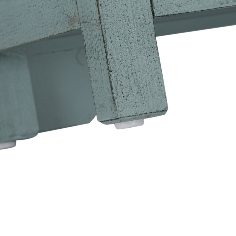 Buffet décoratif en bois massif et manufacturé Zavier, H 36,5 po x l 72 po x P 17 po, Brun / turquoise