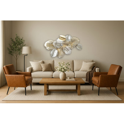 Décoration murale en métal Classy Leaf - 33 po x 57 po