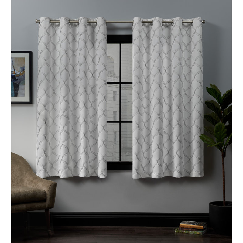 Sharen Room Darkening Curtain Pair, 52" W x 63" L, White