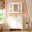 Meuble-lavabo de 36 po avec lavabo supérieur, armoire de rangement moderne avec miroir, 2 tiroirs et un tiroir basculant, armoire-miroir avec 6 tablettes ouvertes, meuble-lavabo simple-117193480-117193481