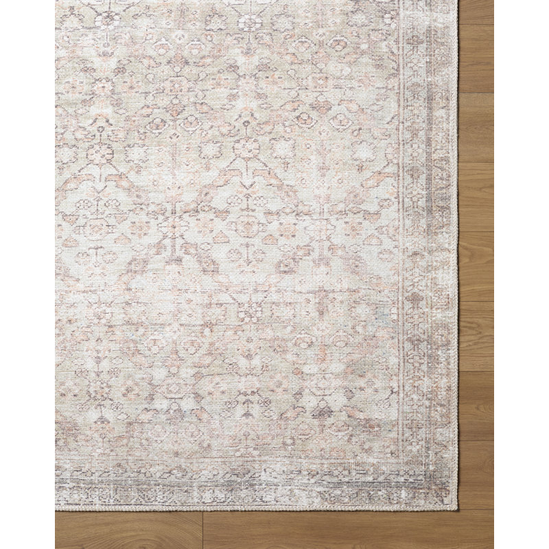 Jenni Yolo Home x Livabliss Amelia Washable Area Rug, Rectangle 5'3" x 7', Beige/Dusty Pink