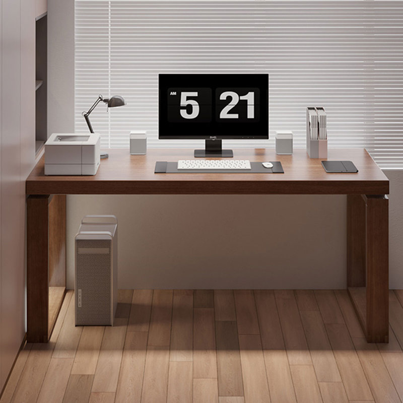 Bureau rectangulaire en bois massif avec 2 tiroirs, H 29,53 po x l 55,12 po x P 23,62 po
