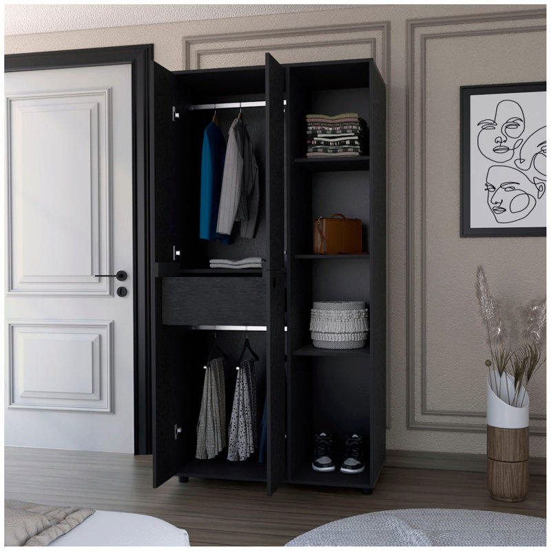 Armoire noire à 1 tiroir