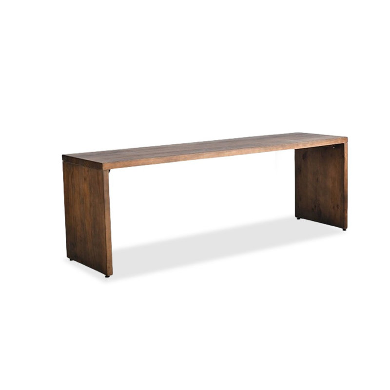 Bureau rectangulaire en bois massif brun foncé, H 29,53 po x l 78,74 po x P 23,62 po