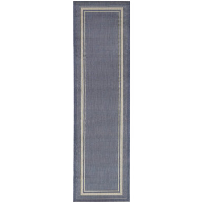 Wyrick Blue Border Patio Indoor/Outdoor Area Rug