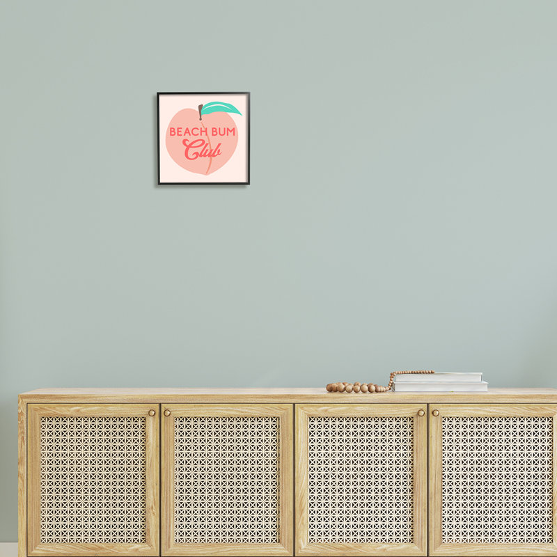 «Beach Bum Club», rose, pêche, illustration, giclée, ensemble d'art texturé par Daphne Polselli, L 12 po x H 12 po