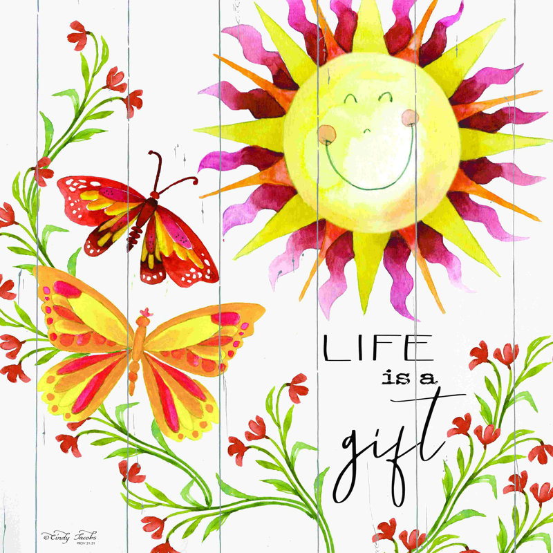 «Life is a Gift», reproduction sur toile tendue, H 12 po x l 12 po