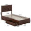 Lit plateforme en bois avec pied de lit et tiroirs de rangement Ronan-477809-477817