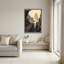Art mural rétro sur toile avec grand soleil orange-154022341