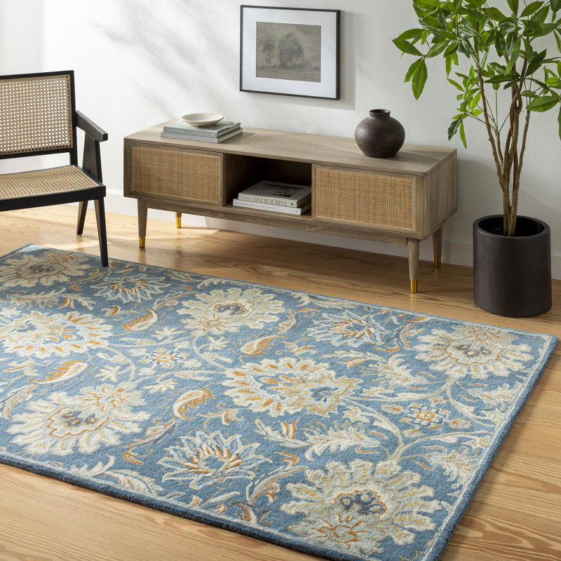 Arfath Wool Damask Indoor Rug, Rectangle 12' x 15'