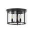 Savala 3-Light Classic Candle Glass Black Dimmable Flush Mount Light