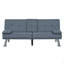 Canapé-lit convertible moderne en tissu gris avec ports USB et porte-gobelets rabattables