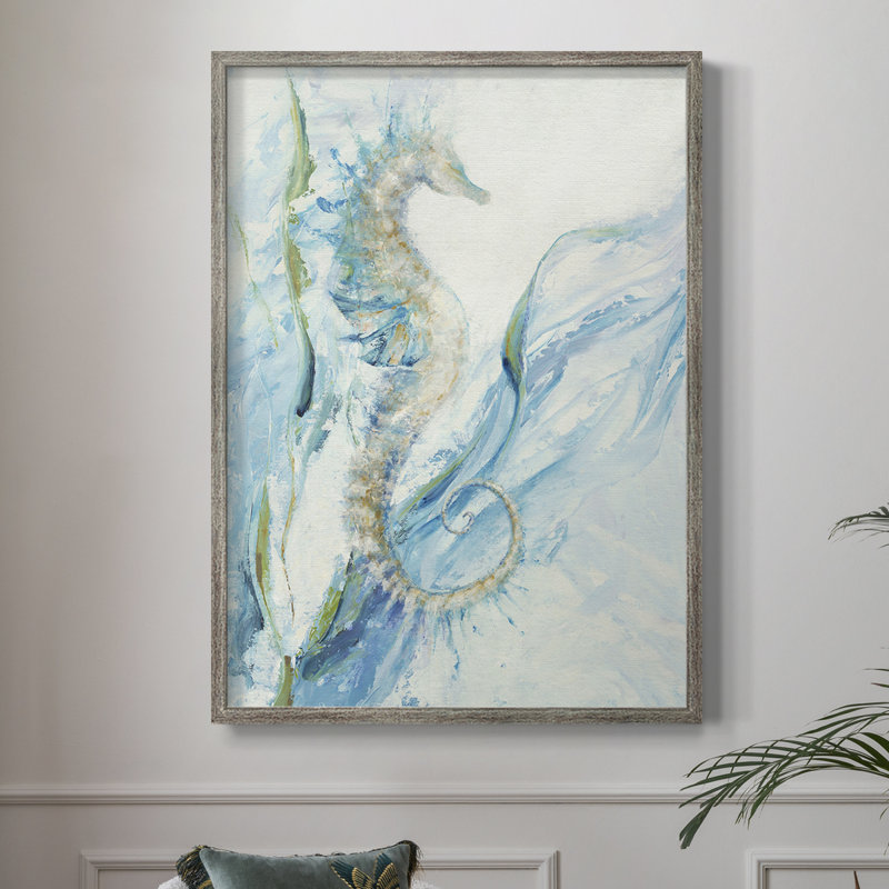 New Seahorse, reproduction encadrée - bois massif, H 21 po x l 17 po
