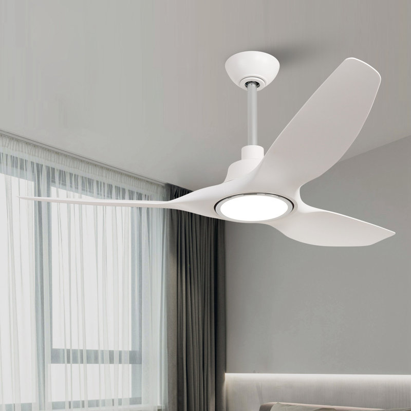 52" 3 - Blade Smart Ceiling Fan with 3CCT Dimmable LED Lights and Remote Control, Compatible with Alexa/Google, White