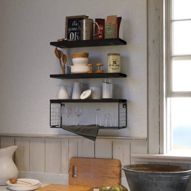 Pyala Metal Wall Mounted Bathroom Shelves 17 Stories Finish: Brown