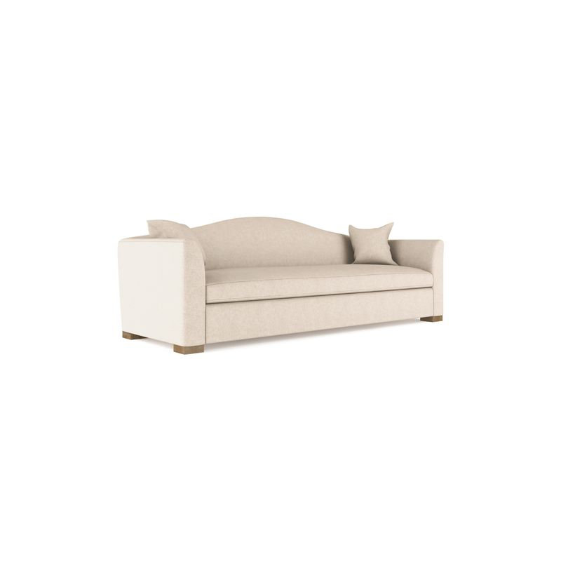 Horatio Camelback Taper Curved-Arm Sofa, 33" H x 96" W x 36" D, Weathered, Plush Velvet Blush