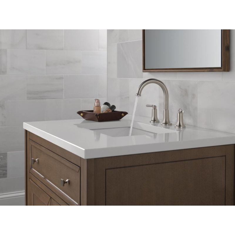 SAYLOR™ Widespread Bathroom Faucet 3 Hole, 2-handle Bathroom Sink Faucet with Drain Assembly, Stainless