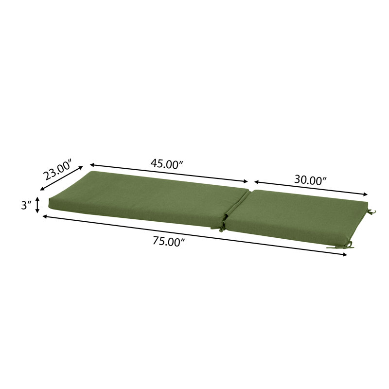 Noah Outdoor Chaise Lounge Cushion, Green