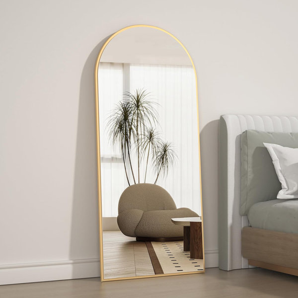 Metro Lane Carlyann Aluminium Arch Floor Mirror | Wayfair.co.uk